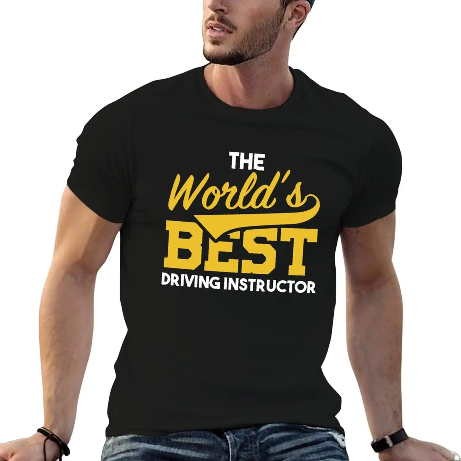 Worlds Best Driving Instructor School Teacher Novice Driver T-Shirt customizeds oversized t shirt T-shirts for men cotton