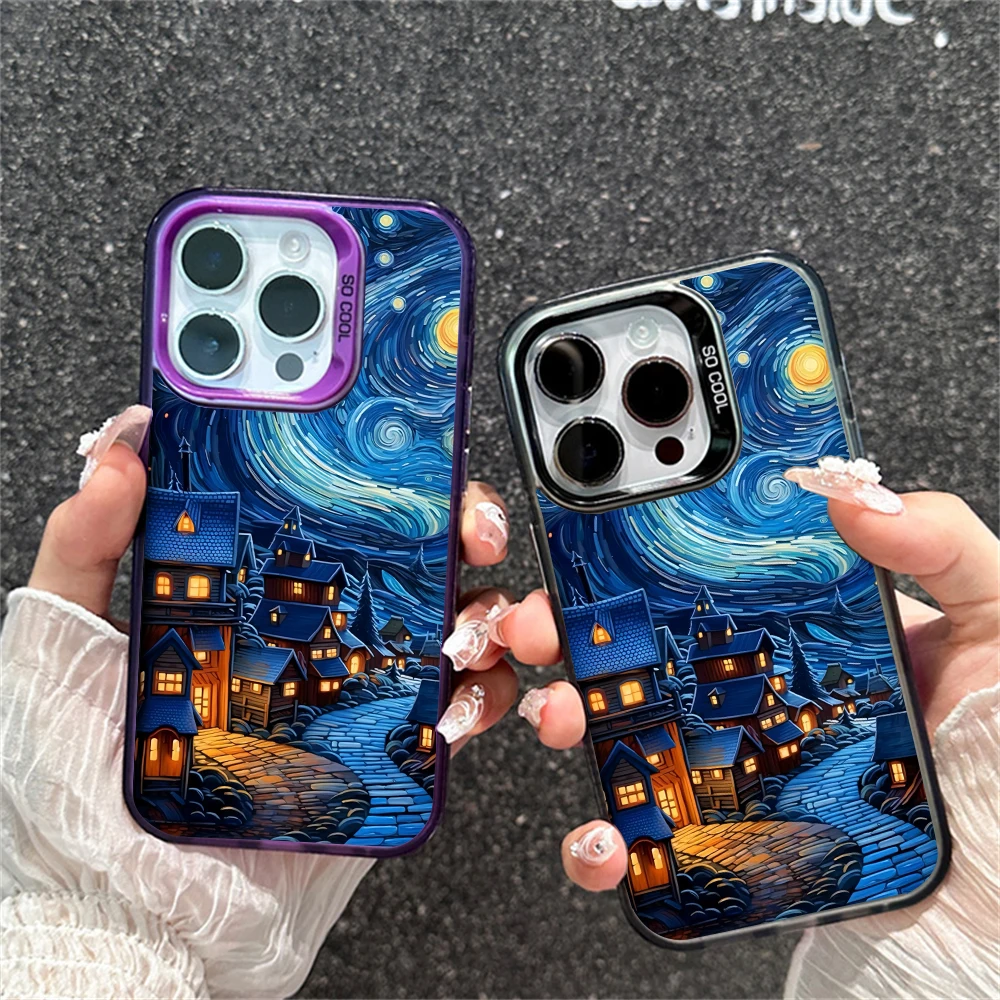 Van Gogh The Starry Night Hard Case for iPhone 16 14 15 12 13 mini 11 Pro Max XR Xs 7 8 Plus Shockproof Impressionism Art Cover