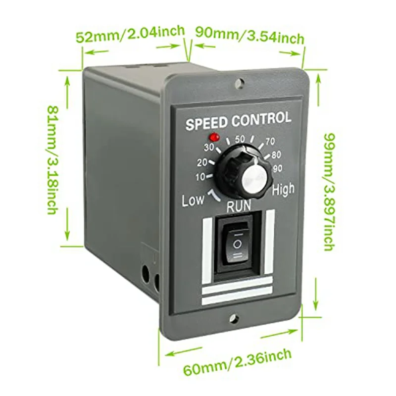 DC 12-60V Motor Speed Controller 20A Adjustable PWM Controller Switch Forward/Reverse Electric Motor Speed Regulator