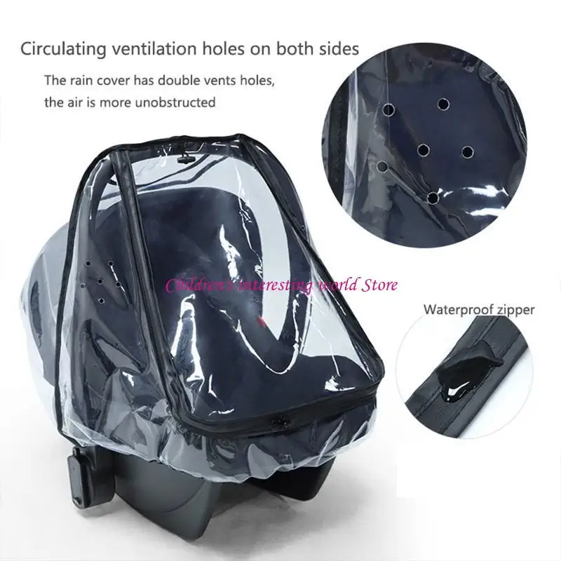 Baby Car for Seat Rain Cover EVA Stroller Weather Shield Clear Rainco 425F 5