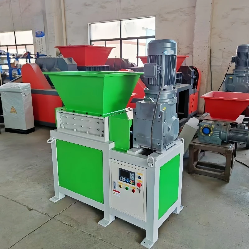 Cardboard Scrap Metal Crushing Small Plastic Tires Double Shaft Shredder for Sale