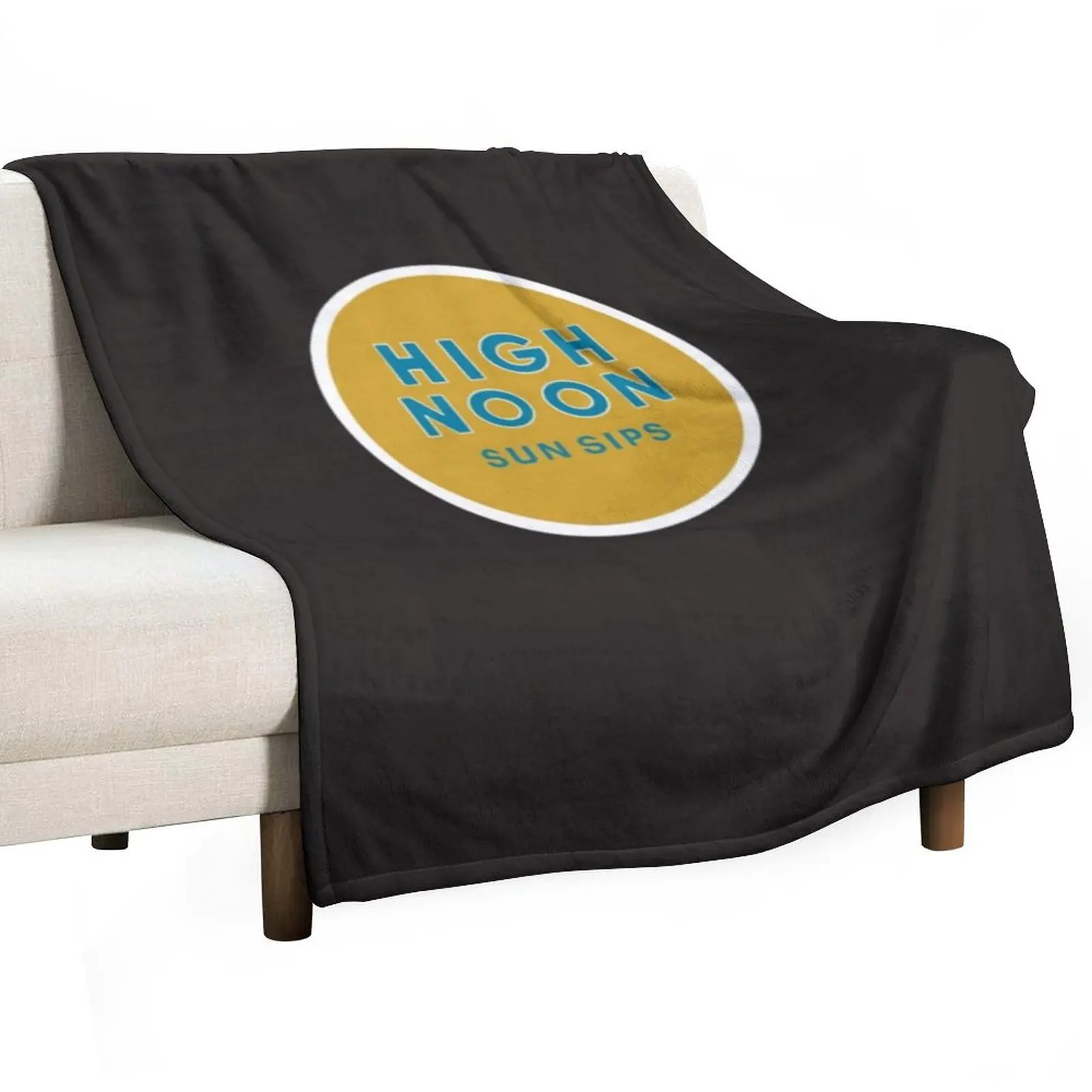 High Noon Sun Sips Circle Classic T-Shirt Throw Blanket Soft Beds Warm Blankets