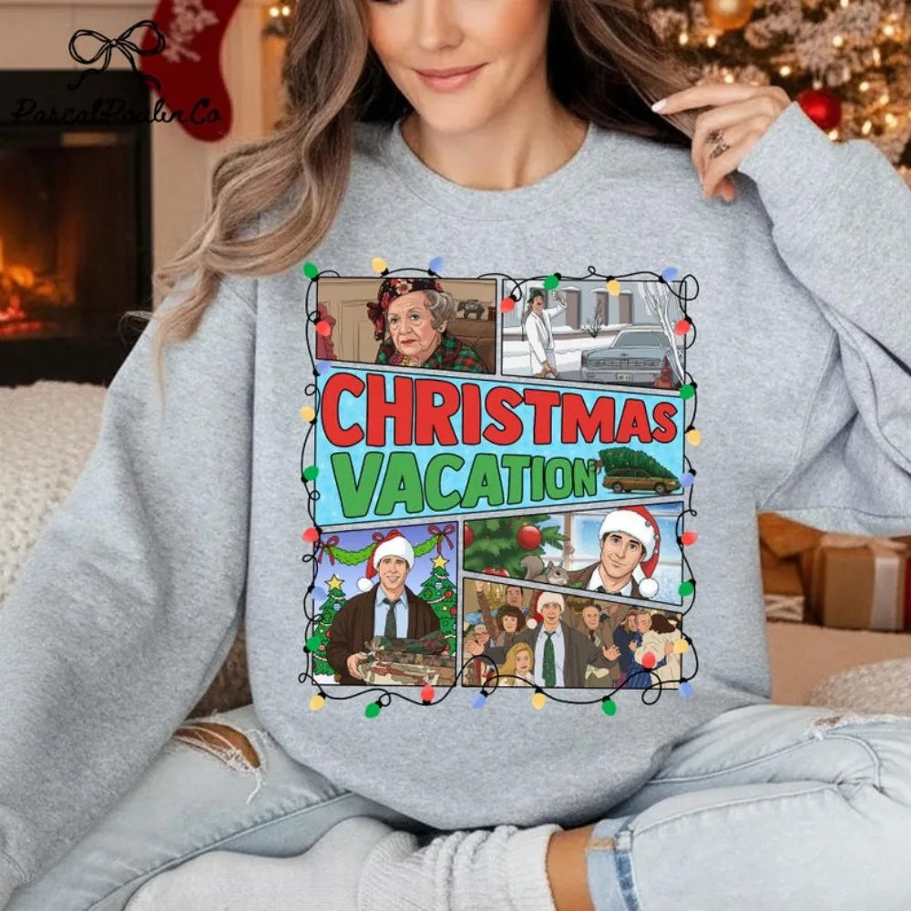 

Funny Family Holiday Movie Jumper Vintage Style Christmas Vacation Unisex Women Sweater Long Sleeve Street Fashion Sportswear