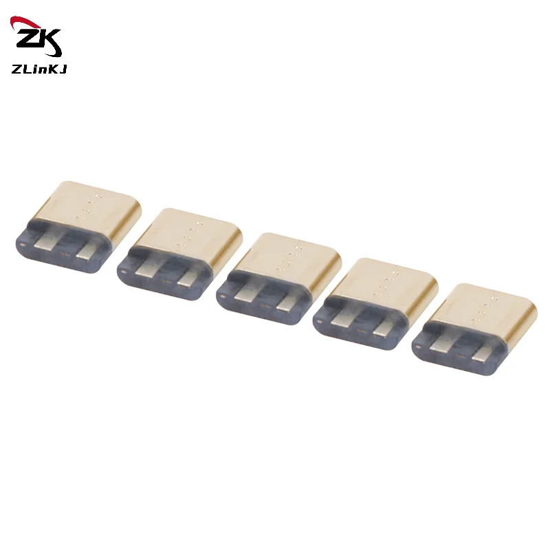 5Pcs Type-C 3.1 USB Jack 2Pin Welding Wire Female Connector Straight For Mobile Phone Charging Port Charging Socket Interface