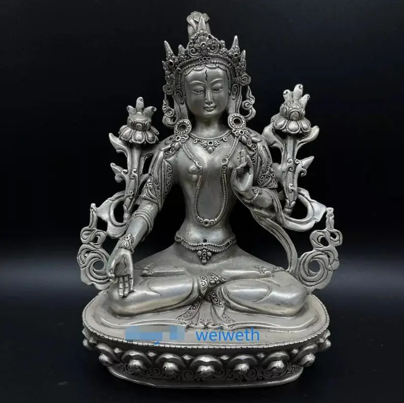 

Collection Old Tibetan Silver Hand Carved White Tara Buddha Statue 24689