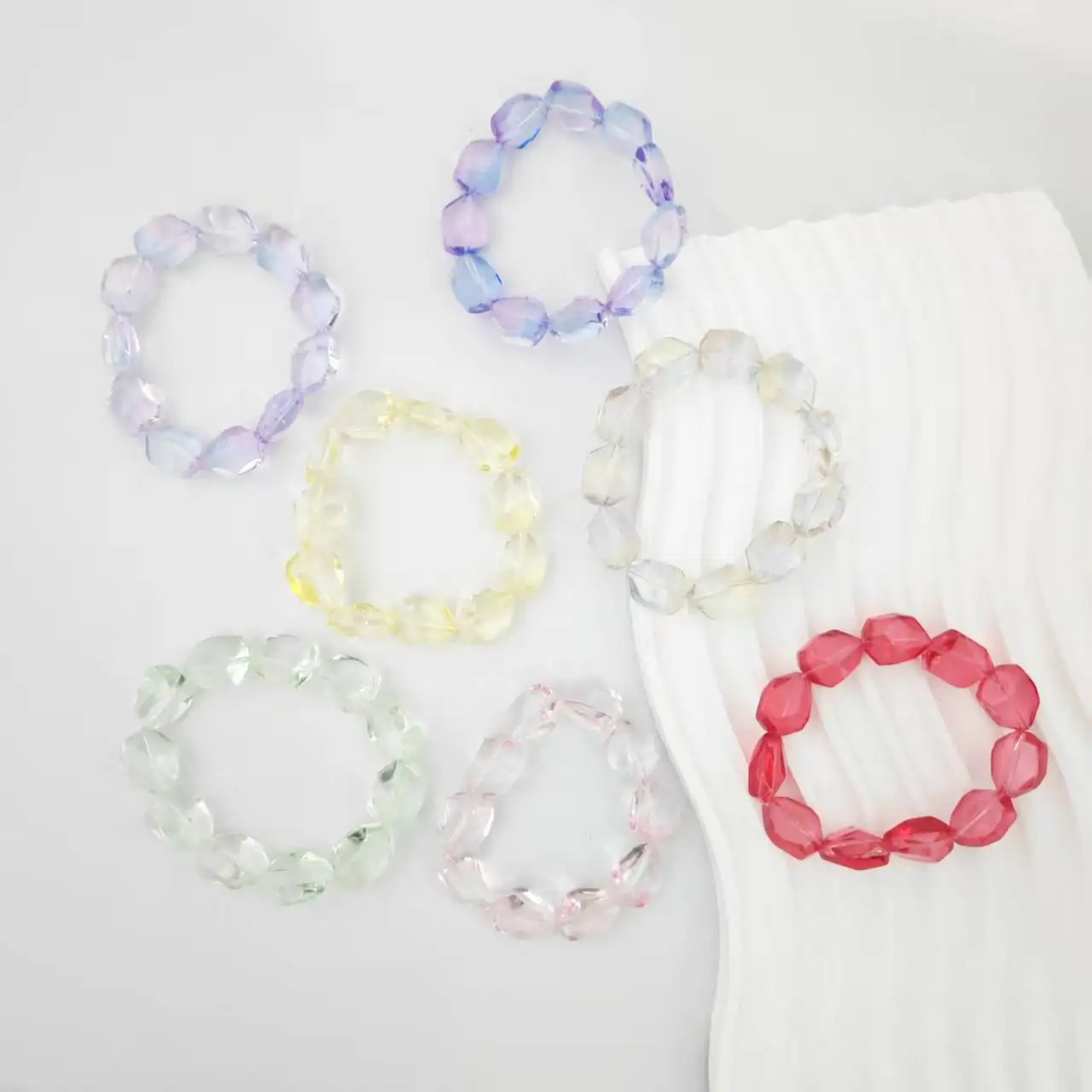 

Женский браслет ручной работы с кристаллами для маленьких девочек, красочные простые сверкающие и прозрачные бусины, милый браслет, подарки