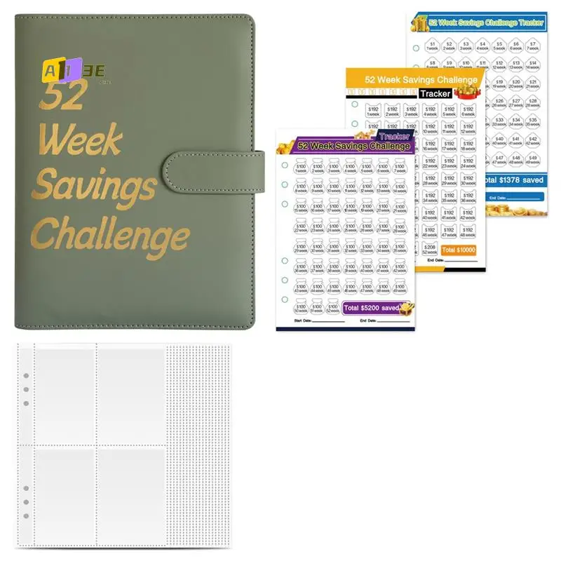A13E-52 Week Money Saving Challenge Binder,Money Saving Binder With Savings Challenges Book And Cash Envelopes