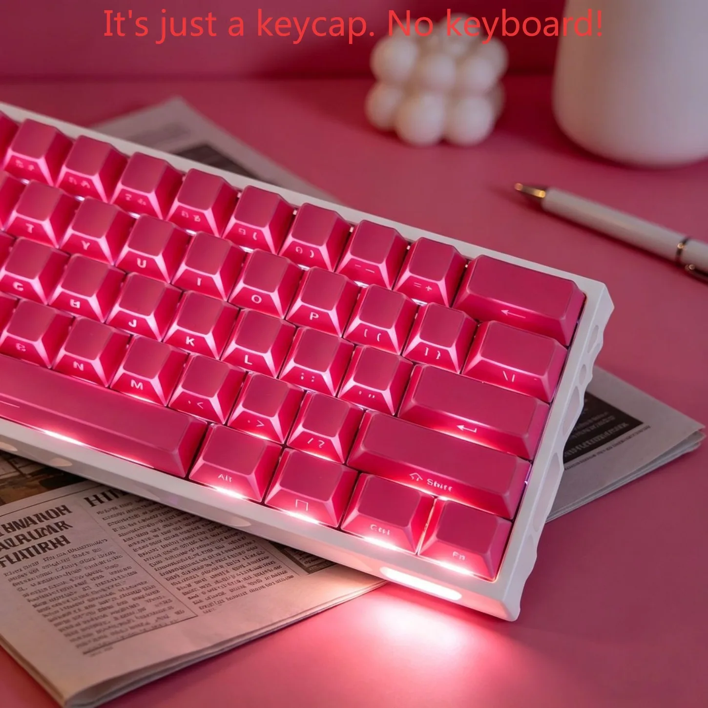 Berry Red Folded Shadow Cherry Profile Backlit Keycaps 97 Keys PC+PBT for Wooting Mechanical Keyboard