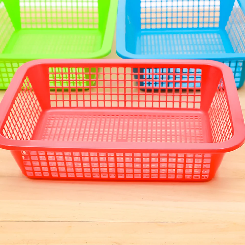 

12 Pcs Goods Storage Container Baskets Household Hand Home Fruit Kitchen Organizer Organizing Tray Food