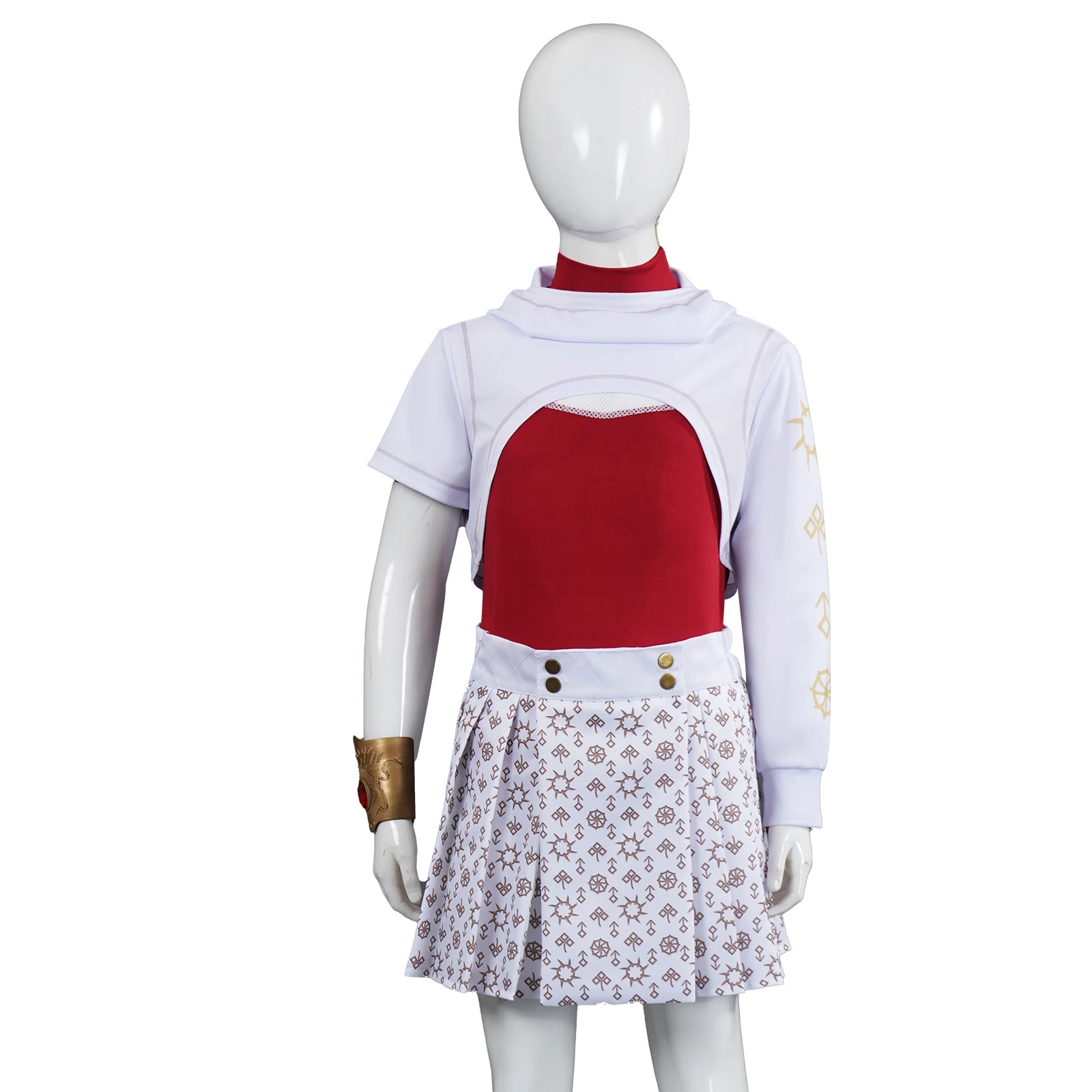 

Zombie Addison Kids Cosplay Costume TV Drama Girl White Jacket Pleated Skirt Set Children Stage Performance Costume Halloween