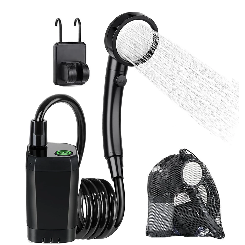 

Upgrade Built-In 2200Mah 6-Ft Hose Rechargeable Battery Usb Charging Line Outdoor Shower Head Portable Shower Pump