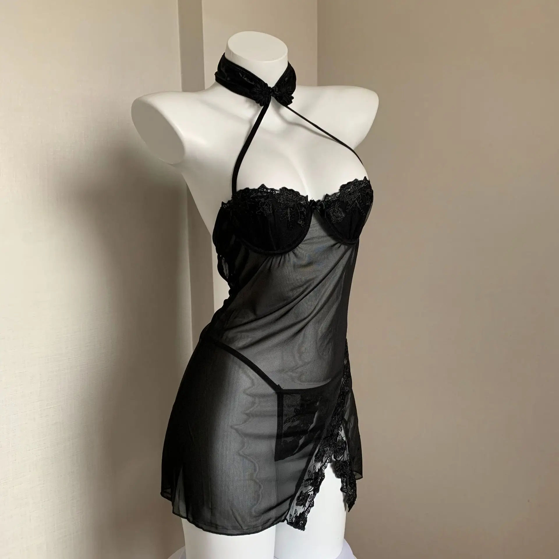 

Сексуальная ретро униформа Cheongsam с высоким разрезом, повязка Cheongsam, униформа, полое платье Qipao xxx, женское аниме, косплей, сексуальное женское белье