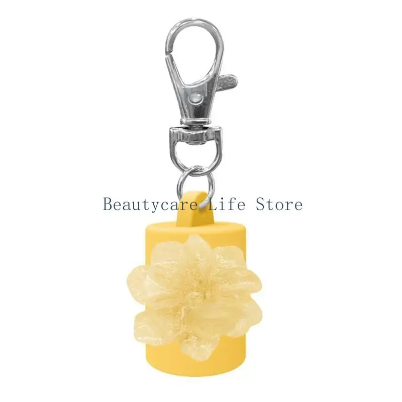 652C Reusable Silicone Keychain Lip Gloss Holder AntiLeak Seal Cosmetic Dispenser Easy Single Hand Operation