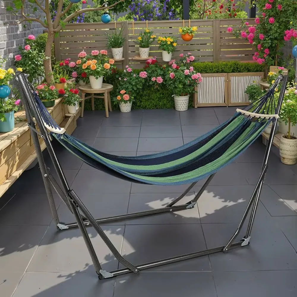 New Folding Portable Bag Hammock Support Storage Double Hammock Stand With Swing Chair Sleep Camping Outdoor