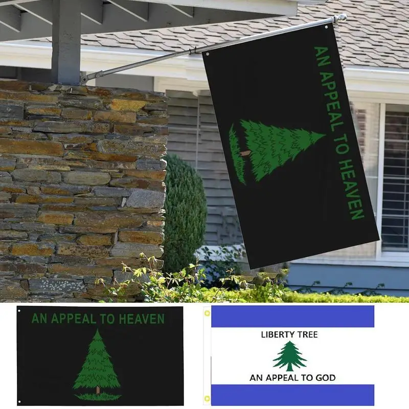 Tree Flag 3x5inch Embroidered Home Banner Garden Banner With 2 Metal Grommets Enhances Cultural Ambience For Celebrations And