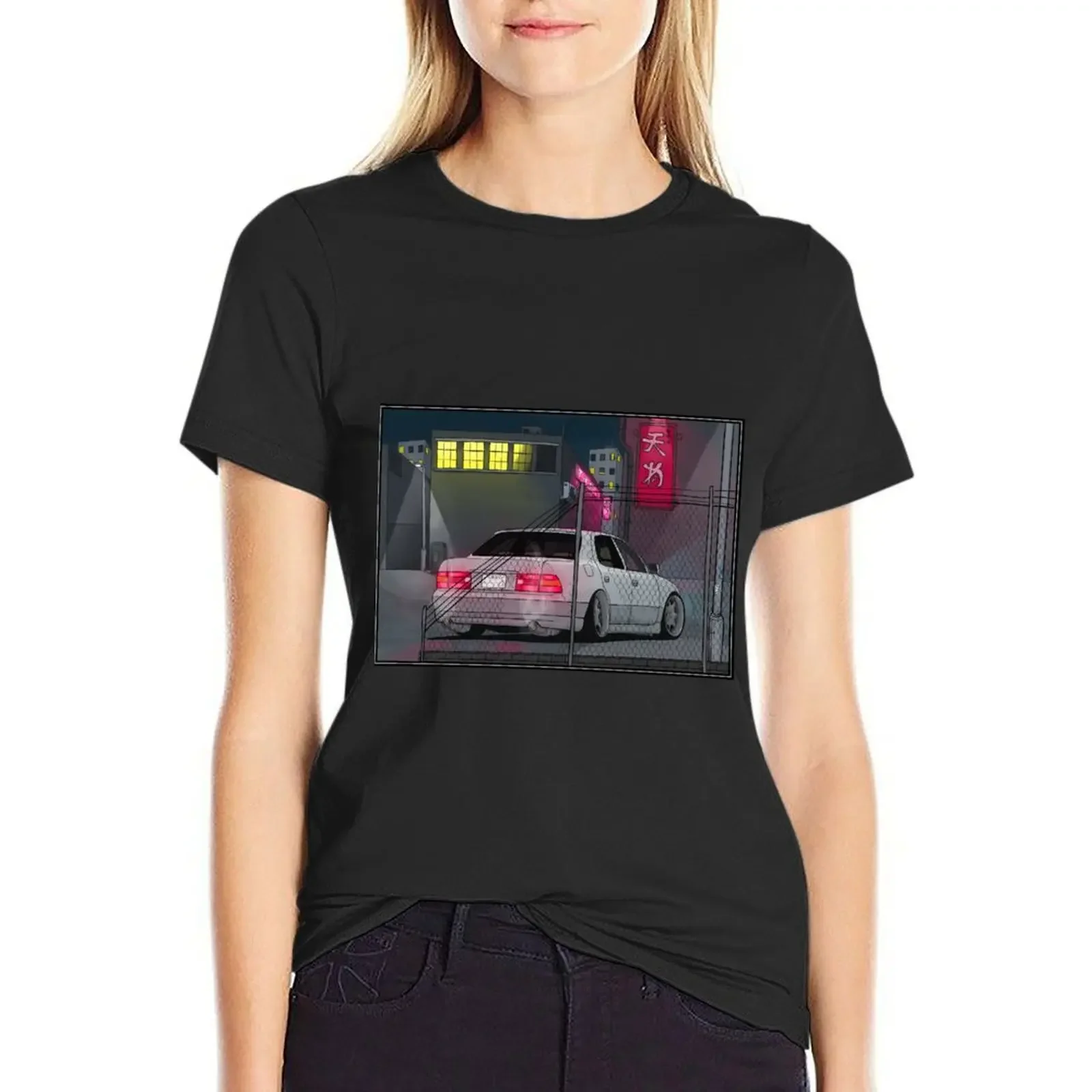 

LS400 VIP car scene T-Shirt blanks vintage kawaii clothes korean Women's clothes