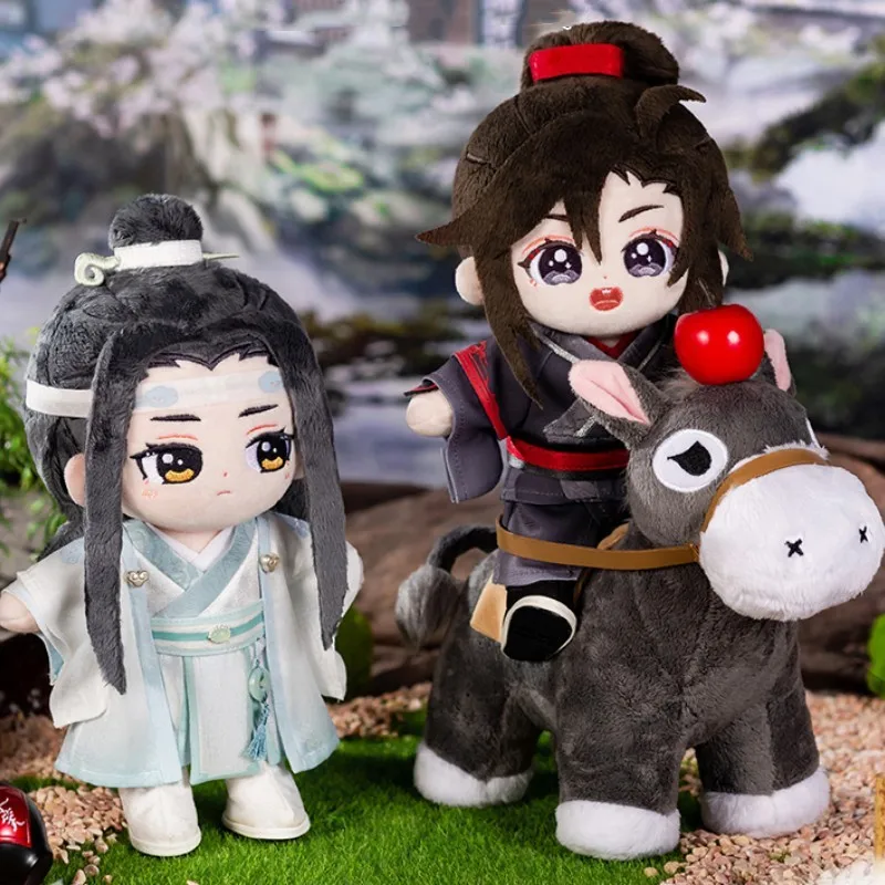 

Anime Figure Mo Dao Zu Shi Wei Wuxian Lan Wangji Plush Dolls Little Apple Donkey Plushie Soft Stuffed Dress Up Kids Gift Toy