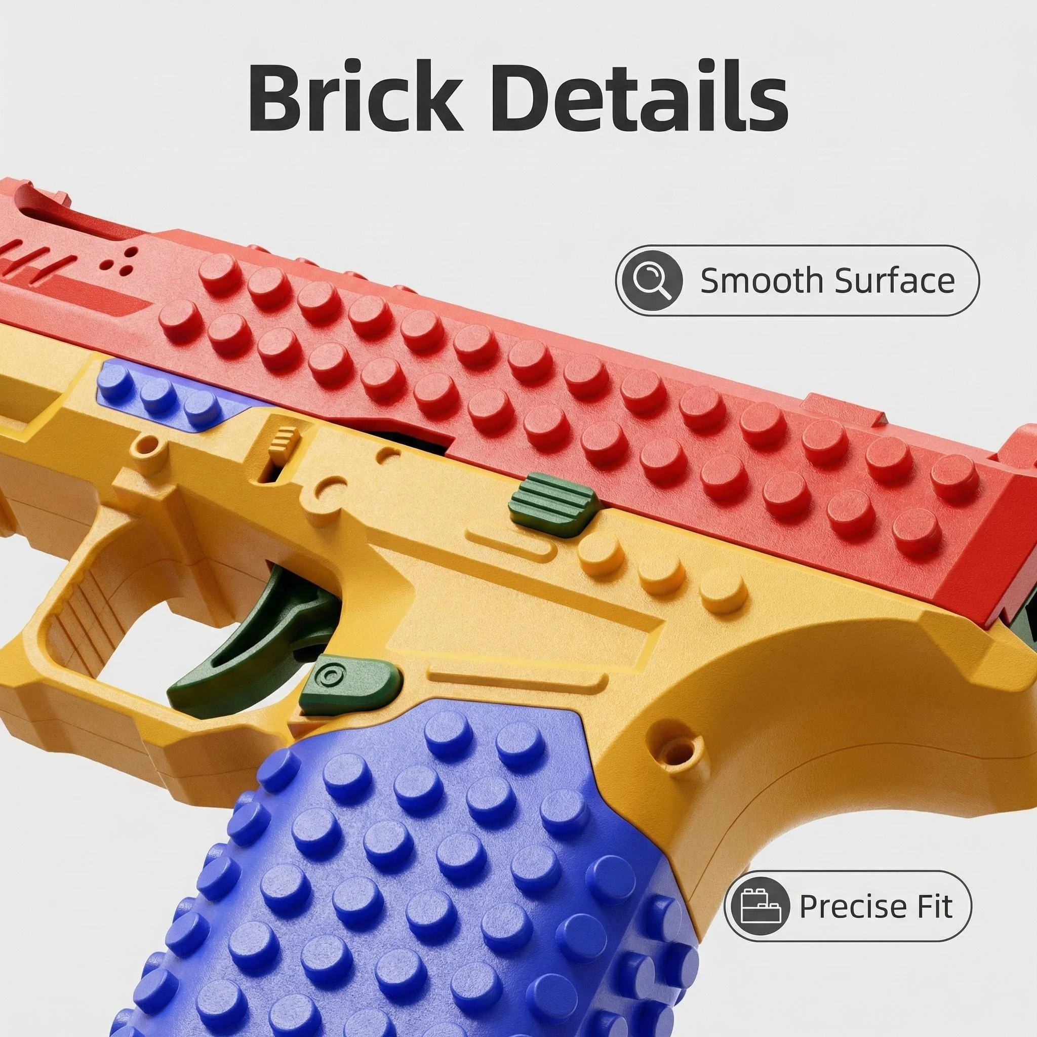Boys DIY Building Block Assembly Firing Toy Gun Continuous Firing Shell Throwing Outdoor Interactive Birthday Gift Model Kit