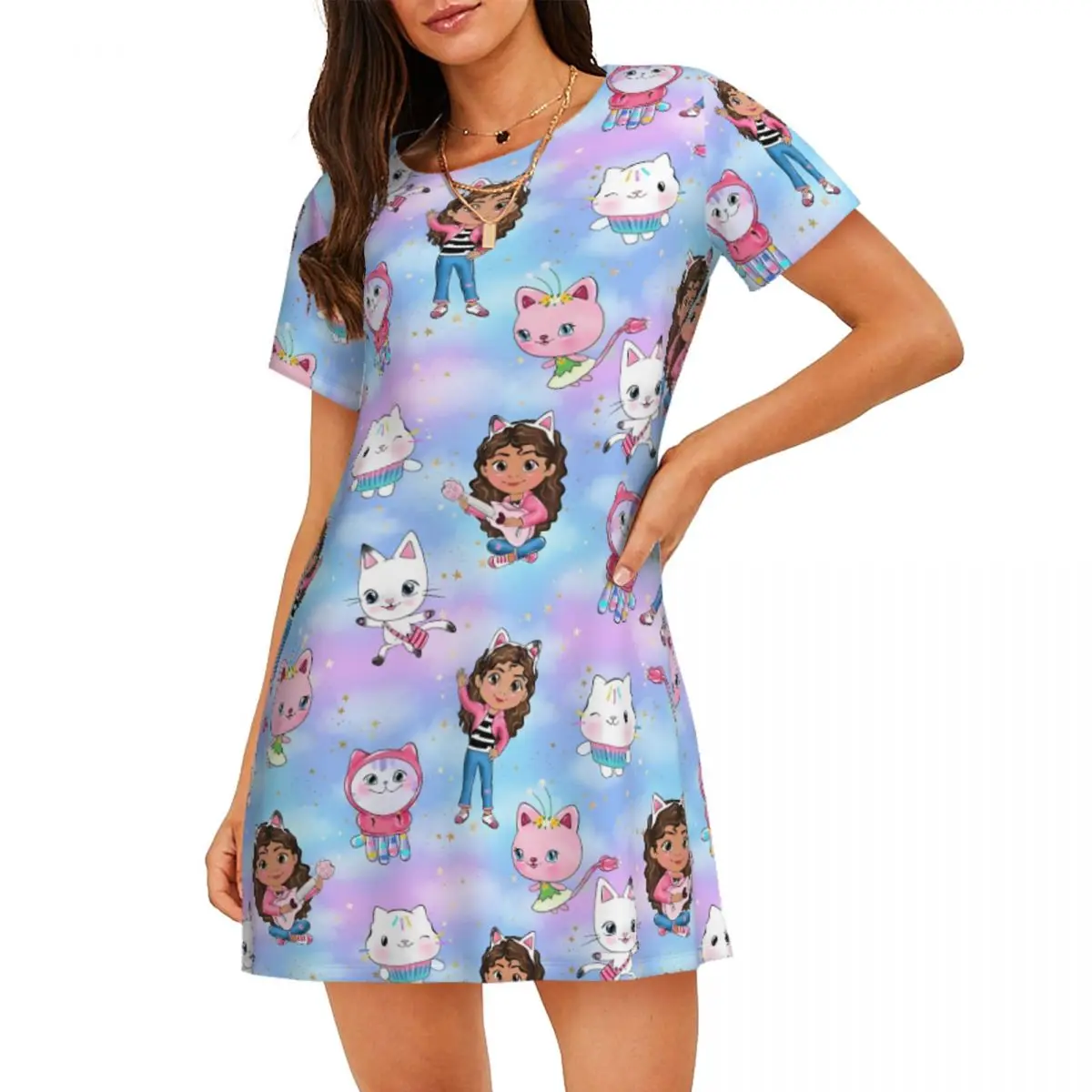 

Женская ночная рубашка с короткими рукавами для кукольного домика G-Gabbys, игрушки и игры, ночные рубашки с короткими рукавами, ночные рубашки для прогулок и отдыха