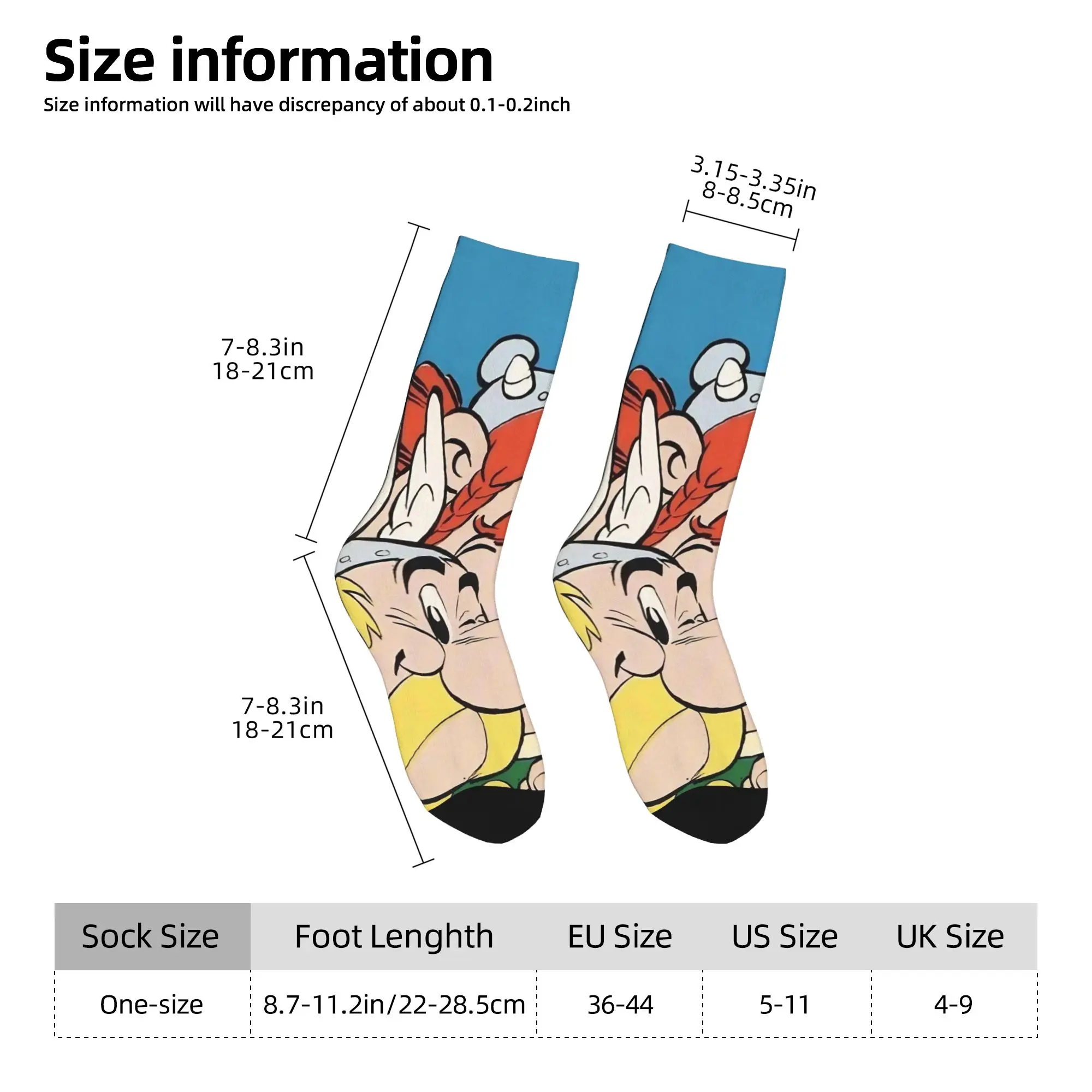 جوارب أستريكس وأوبليكس جوارب ربيعية عصرية للنساء والرجال جوارب ناعمة جرافيك خارجية مضادة للانزلاق #5