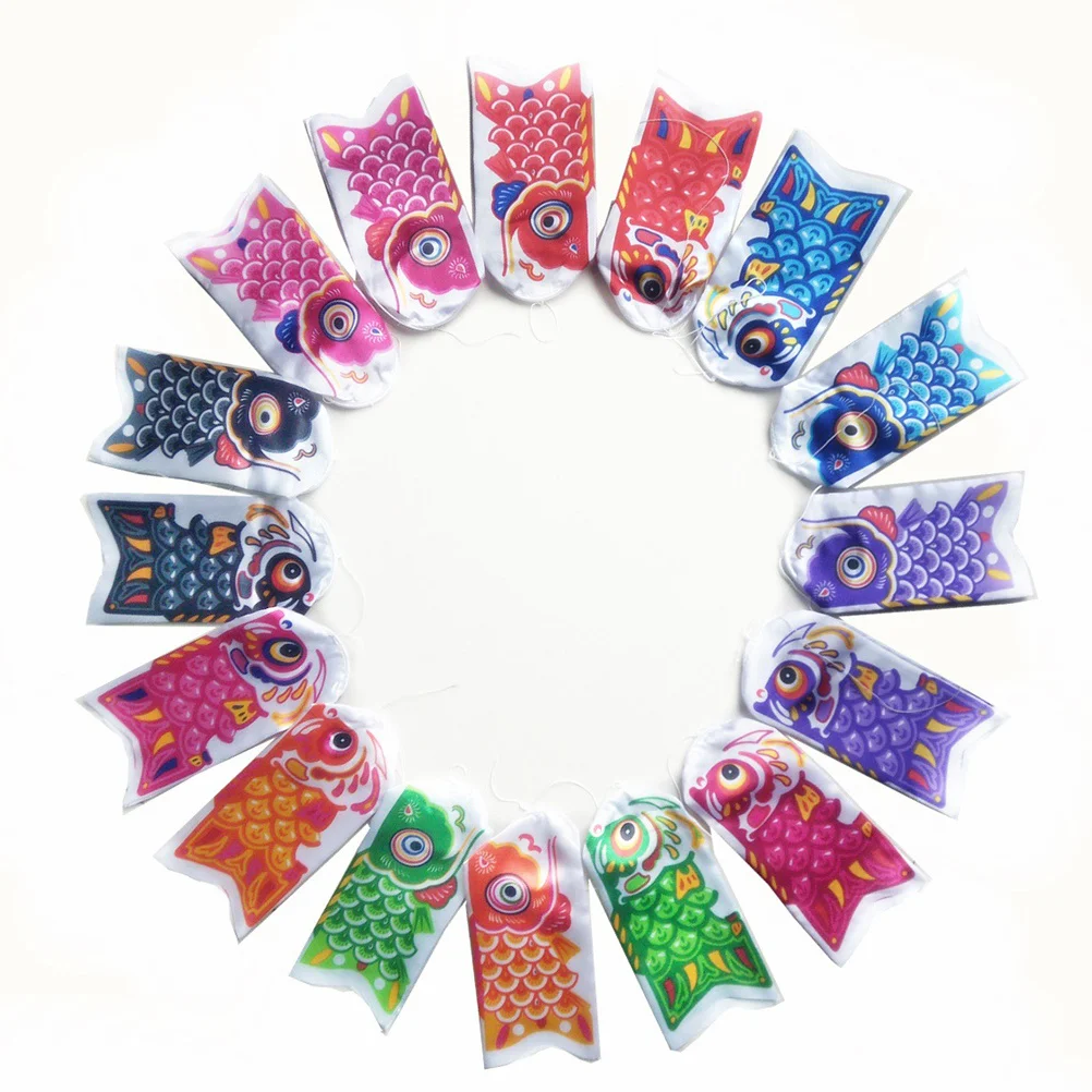 

7pcs Koi Fish Windsock Flags Bright Carp Streamers Outdoor Hanging Decorations Japanese Nobori Waterproof Durable