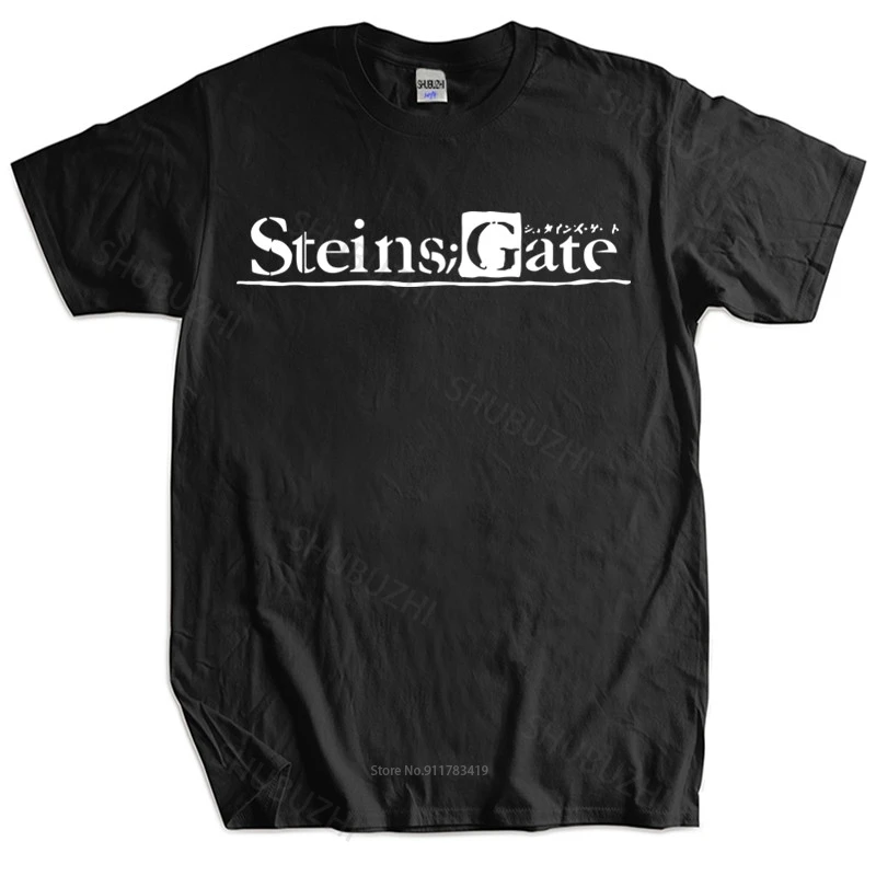 Steins Gate Future Gadget Laboratory Science Anime Mens summer cotton tshirt loose topsT shirt Tee Rintarou Okabe tee-shirt