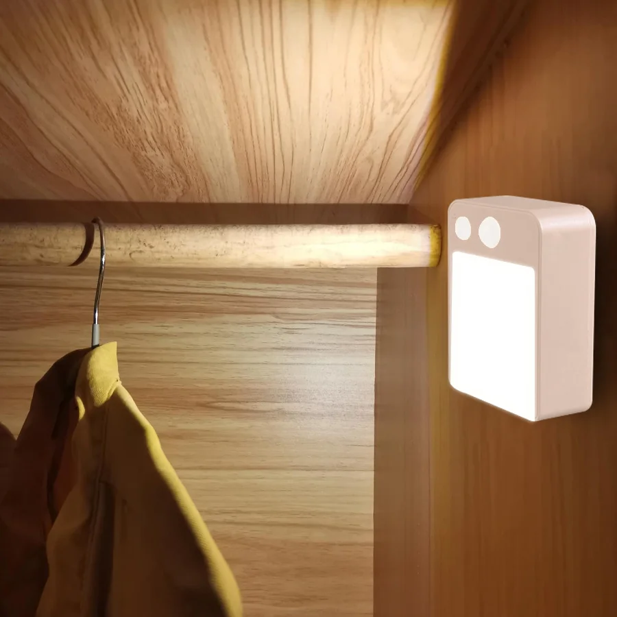 

Human Body Induction LED Cabinet Light Battery Powered Motion Sensor Night Lamp for Kitchen Bedroom Storage Stair Hallway