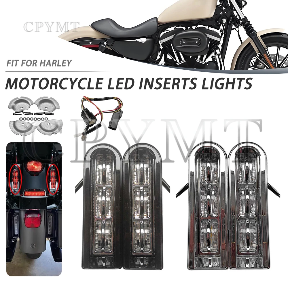 Motorcycle Saddlebag Filler Support LED Inserts Lights Fit For Harley Touring Road Electra Glide King FLHTK FLTRU 2014-Up