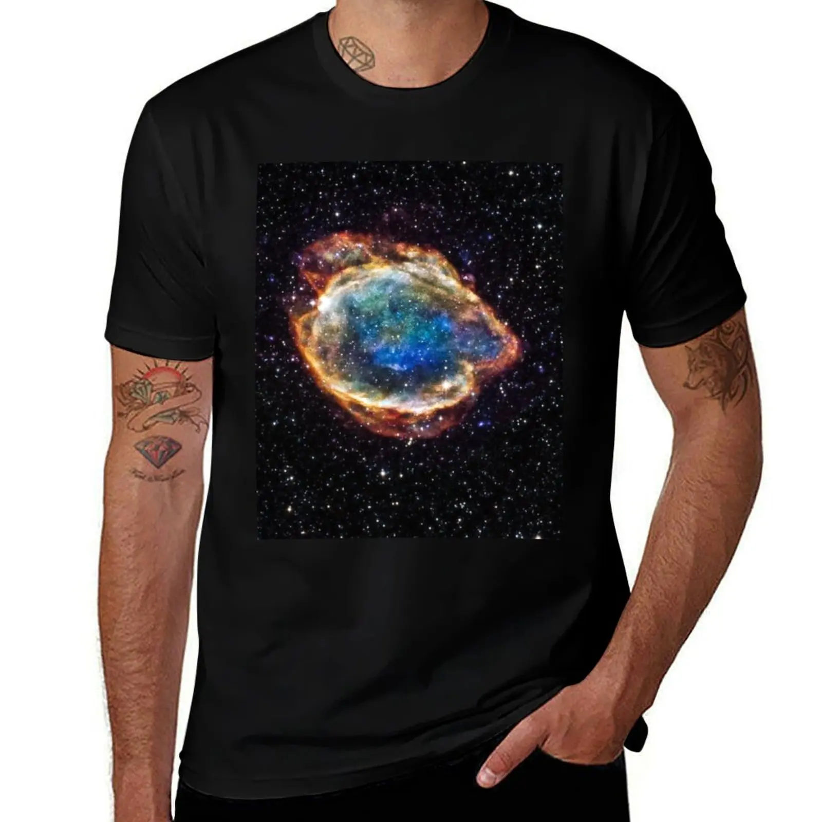 Ring Nebula Constellation of Lyra T-Shirt Large Size Basic Casual T-Shirt