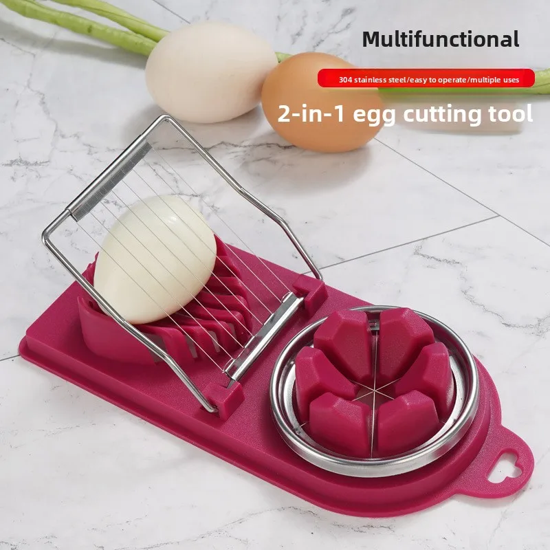 Stainless steel two-in-one egg cutter, egg splitter, Songhua egg slicer, kitchen gadget