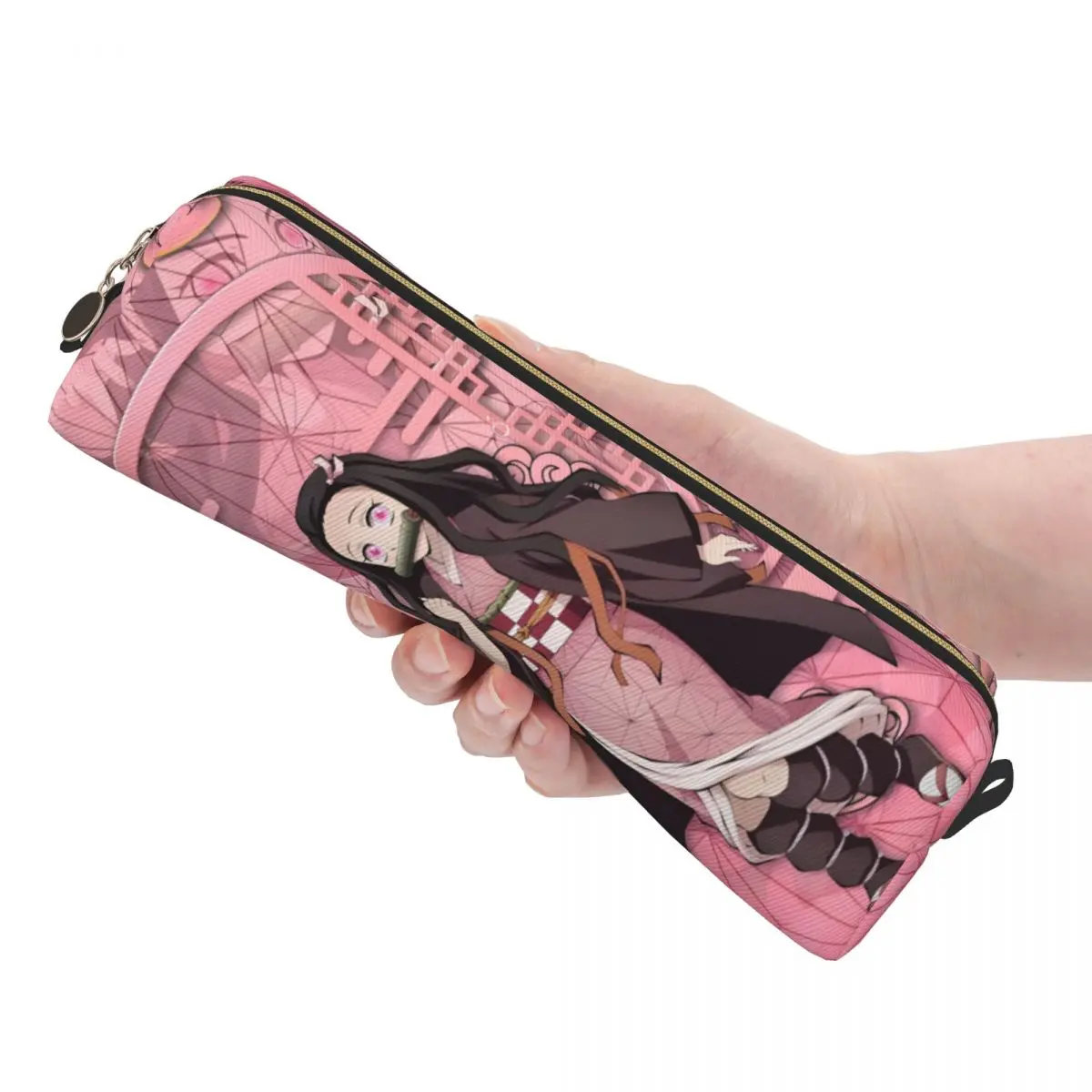 أنيمي Kawaii Nezuko مقلمة شيطان القاتل صندوق رصاص للطلاب حقيبة تخزين كبيرة الطلاب مدرسة مستحضرات التجميل القرطاسية