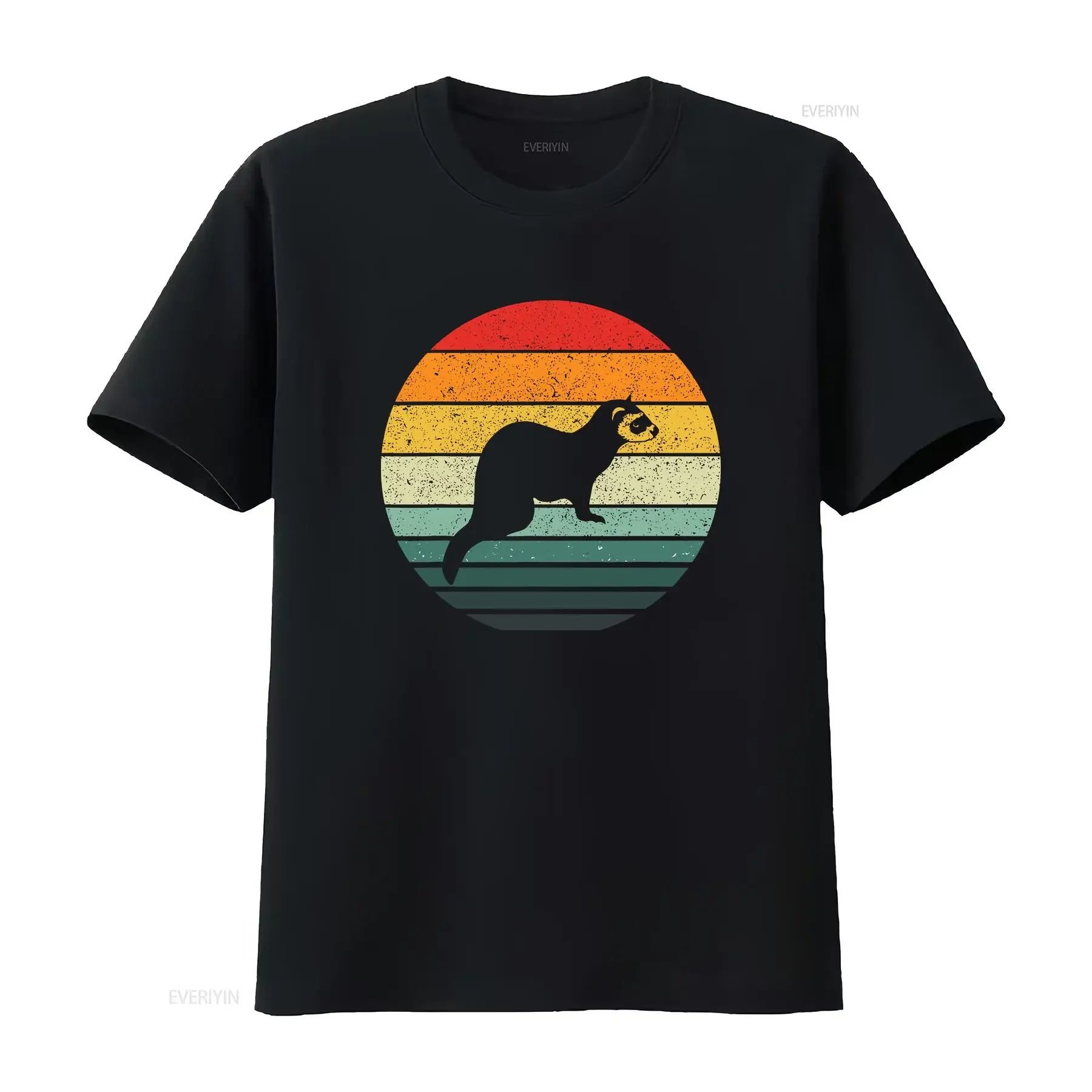Vintage Ferret Retro T Shirt  vintage Washed Unisex graphic homme fashion streetwear Stretched Slightly Comfortable