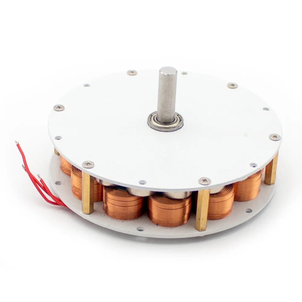 Mini Disc Generator Iron Core Three-Phase AC Generator Strong Magnetic Low Speed Multi-Pole 100W