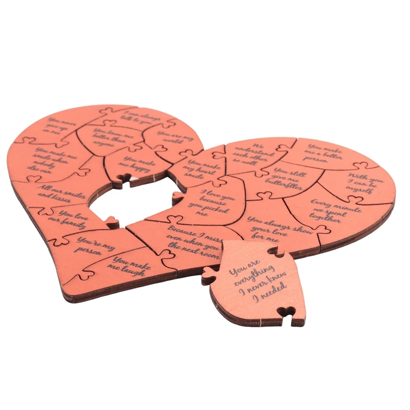 32Pcs Reasons Why Love You Wooden Heart Puzzle, Anniversary Love Puzzle Gifts For Wife, Husband, Girlfriend, Boyfriend Durable