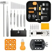 Kit de reparación de relojes de 72 piezas con herramienta de reemplazo de batería, herramientas profesionales de extracción de eslabones y ajuste de banda, 18 tamaños de pasadores de banda