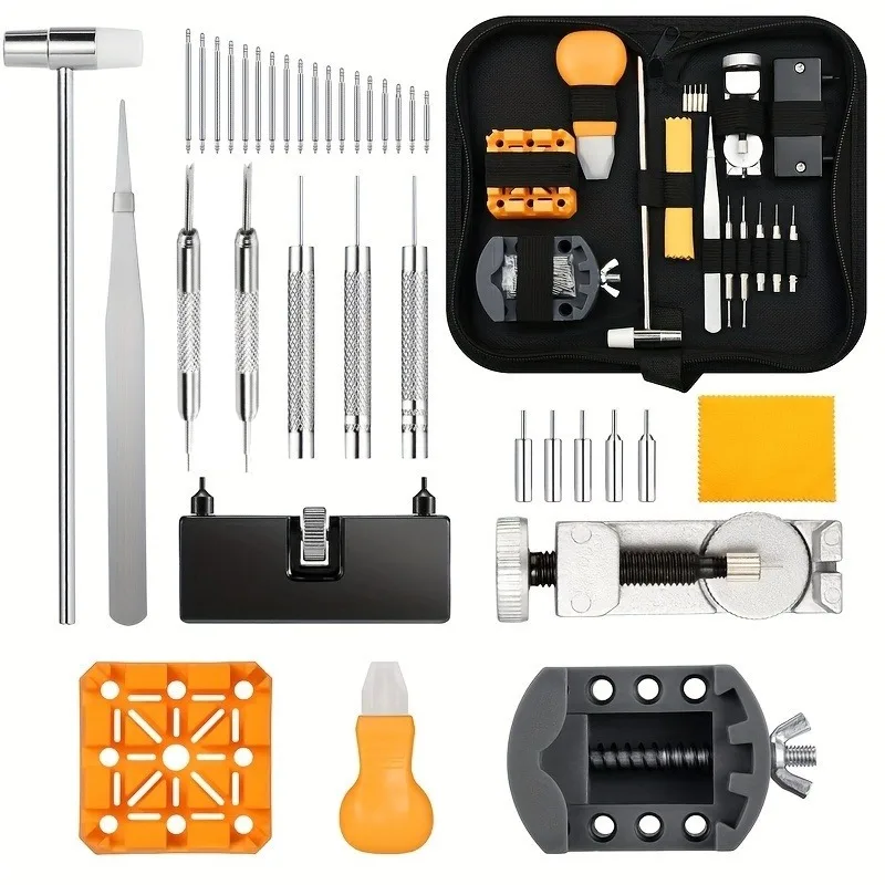 72pcs Watch Repair Kit with Battery Replacement Tool, Professional Link Removal & Band Adjustment Tools,  18 Sizes of Band Pins