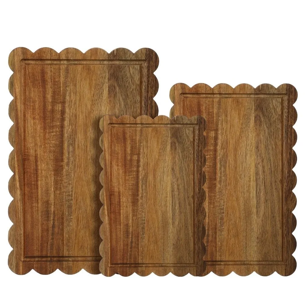 Anti-Bacterial Wood Cutting Board Rectangular Multi-Functional Kitchen Chopping Block Non-sticky Durable Non-Slip Cutting Mat