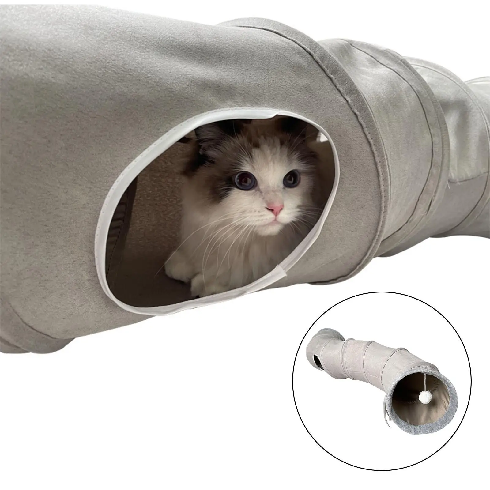 

Foldable Cat Tunnel for Indoor Cats Puppy Shaped Pet Tunnel Kitten Suede 0.63 Inches in Diameter Tube Play Toy