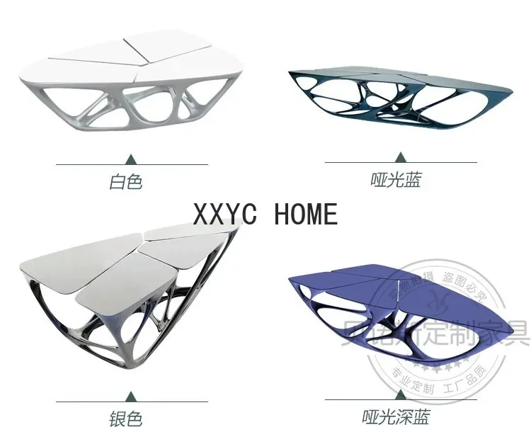 Индивидуальный дизайнерский творческий индивидуальный полый журнальный столик из стекловолокна с многоугольниками, современная домашняя модель комнаты