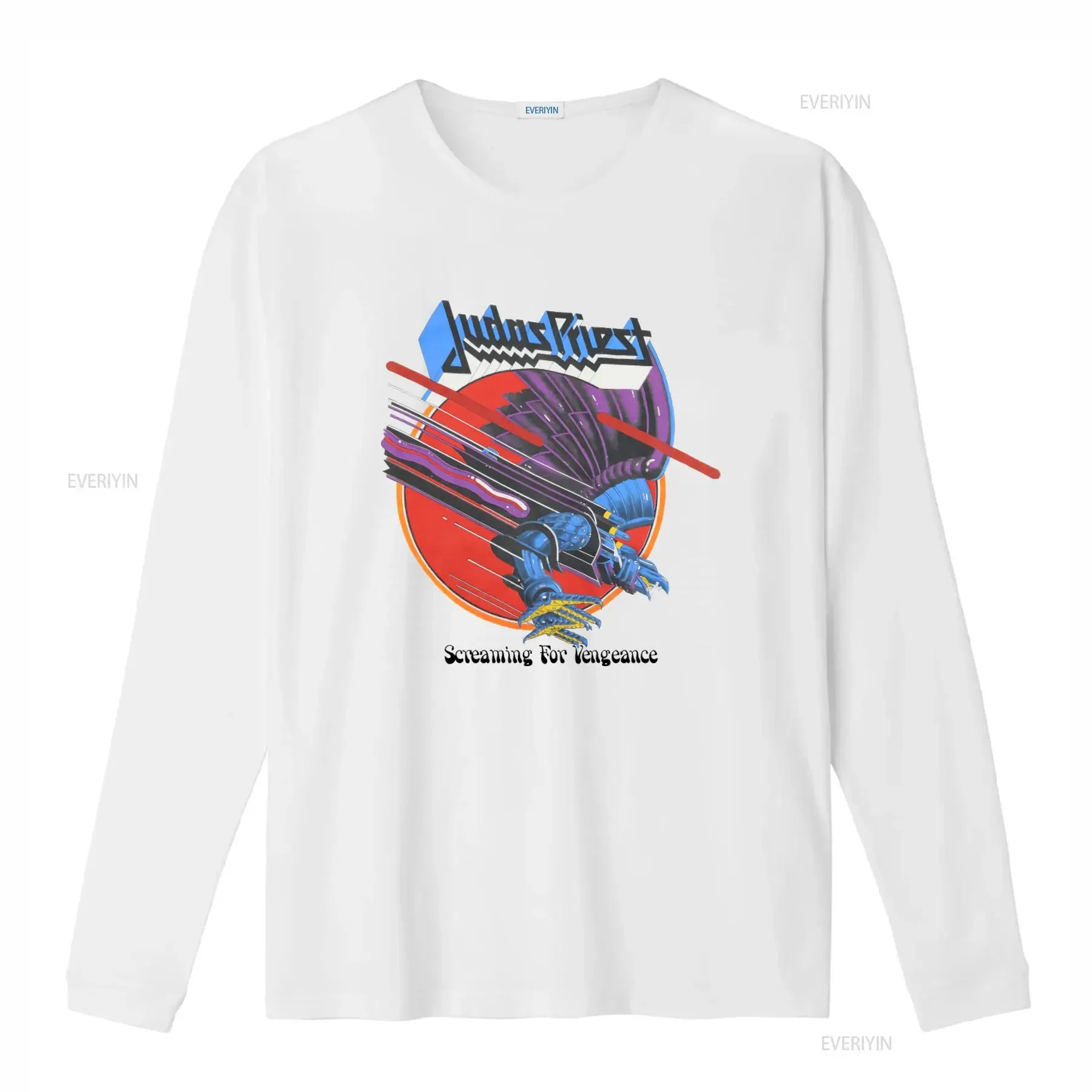 Judas Priest 80s Screaming For Vengeance Vintage T Shirt Men Rock Band  vintage Washed Stretched fashion graphic Breathable