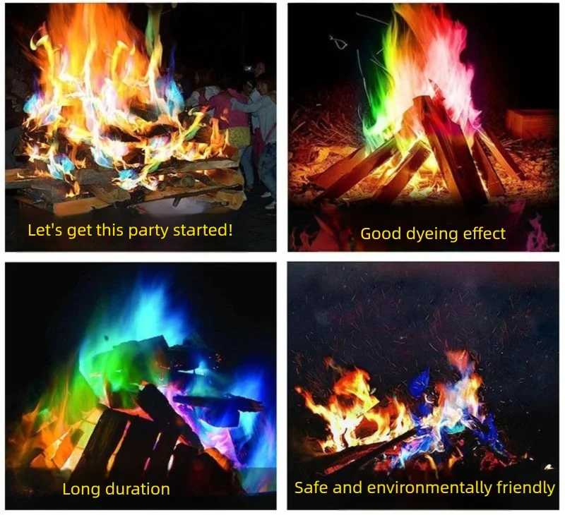 Magic Flame Pastel Color Powder, Colorful Flame Color-changing Powder, Party Festival Fireplace Supplies Magic Outdoor Bonfire