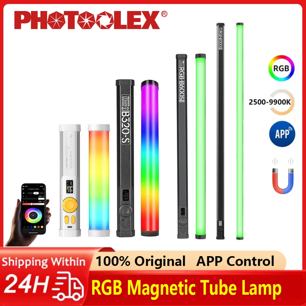 

PHOTOLEX 23/47,5-дюймовая магнитная RGB-лампа-палка CRI95, диммируемая, 38 Вт, светодиодная ручная видеосветовая трубка с 21 RGB-режимом
