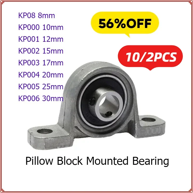 

10/2 шт. Подшипниковые узлы из цинкового сплава с диаметром отверстия 8 мм, 10 мм, 12 мм, 17 мм, тип KP08, KP000, KP001, KP003, KP005, KP006