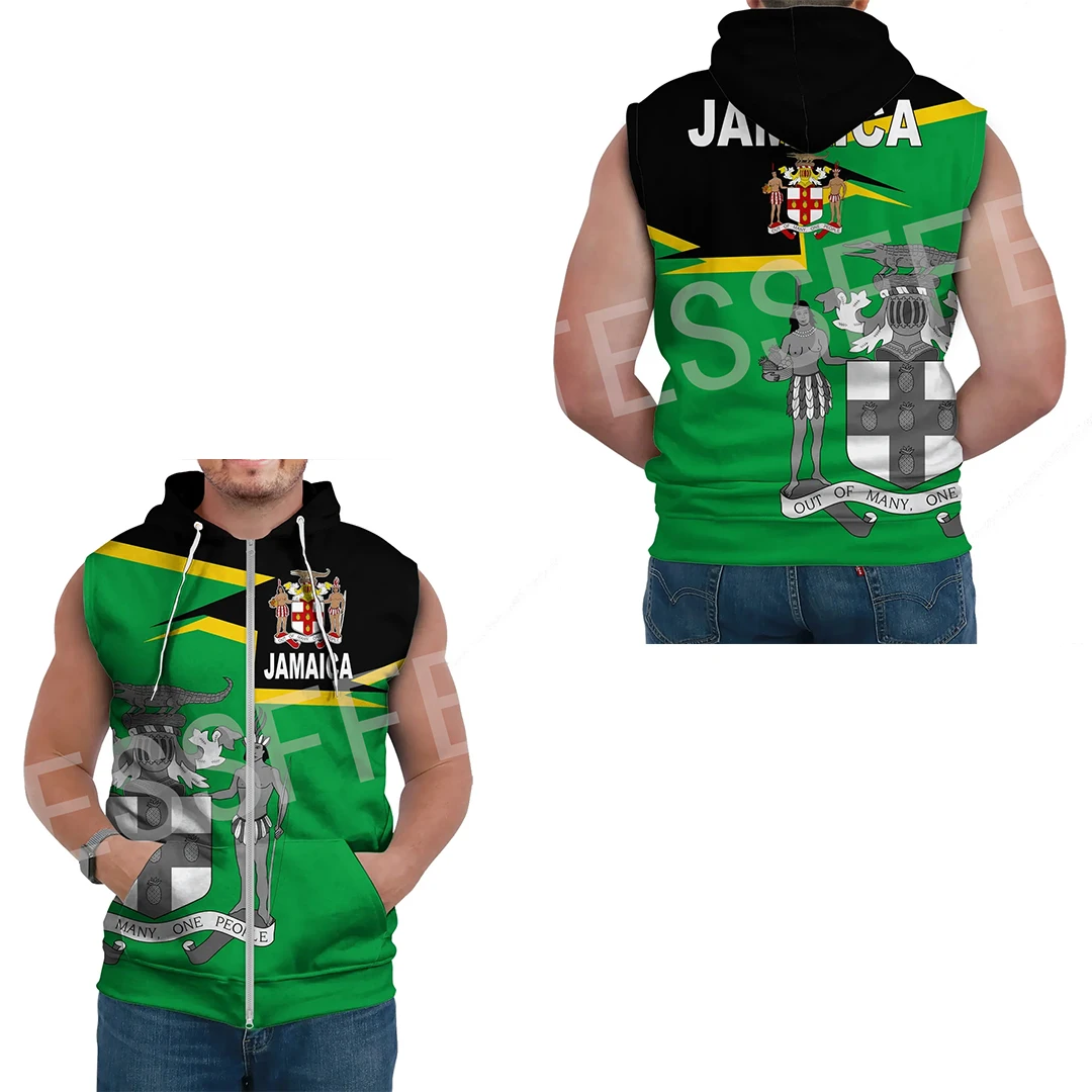 NewFashio Black History Jamaica Africa Country Streetwear Retro 3DPrint Men/Women Pullover Casual Summer Sleeveless Hoodies X17