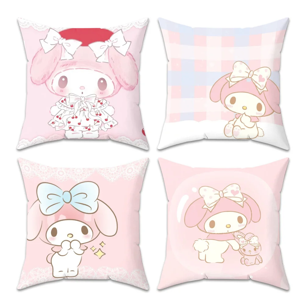 Melody Kissenbezüge, dekoratives Sofakissen, Sanrio-Kissenbezug, Couchkissen für Schlafzimmer, Kissenbezug 45 x 45 cm, Heimdekoration, 45 x 45 cm