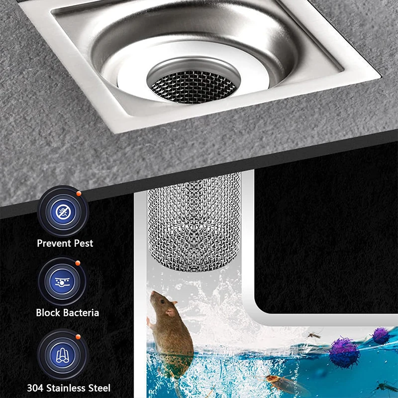 Filtre de Vidange de Sol en Acier Inoxydable, Attrape-Cheveux, Douche, SZelKitchen