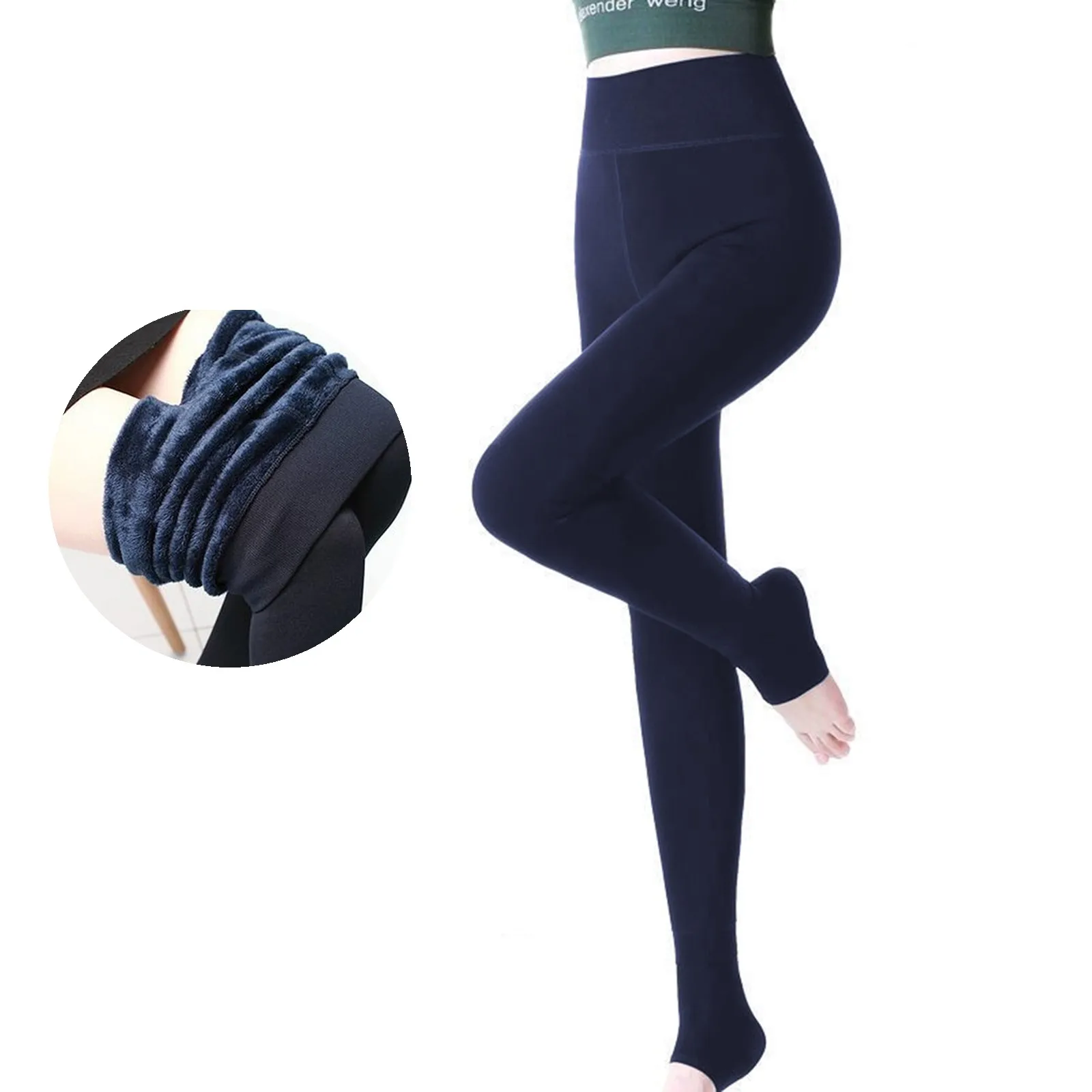 Mallas térmicas forradas de forro polar Extra gruesas para mujer, pantalones cortos elásticos delgados, paquete de Leggings de longitud completa, Invierno