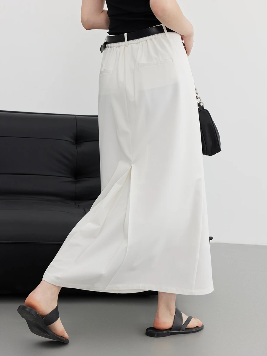 CHIC VEN Spódnice damskie A Line Loose Casual White Long Skirt High Waist Straight Girl Skirts Summer Summer Office Lady 2023