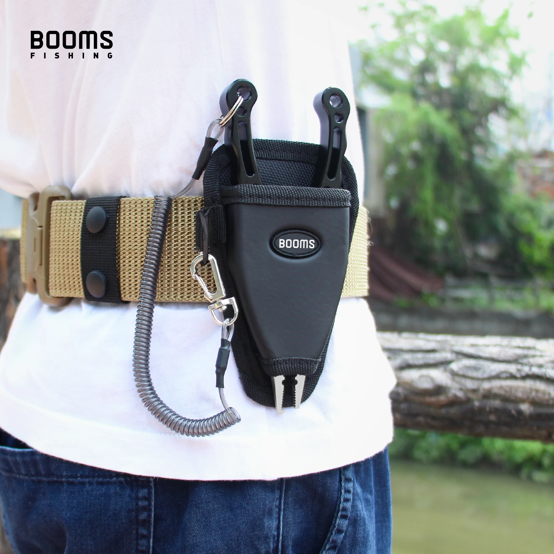 Booms Fishing P01 Fishing Pliers Sheath Suitable Vary Fishing Pliers Comes with Coiled Lanyard Outdoor Fishing Tool Accessories