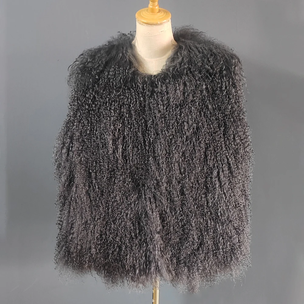 Furyoume سترة بلا أكمام منغوليا الحقيقية الأغنام الفراء سترة المرأة حقيقية الفراء جيليه صدرية